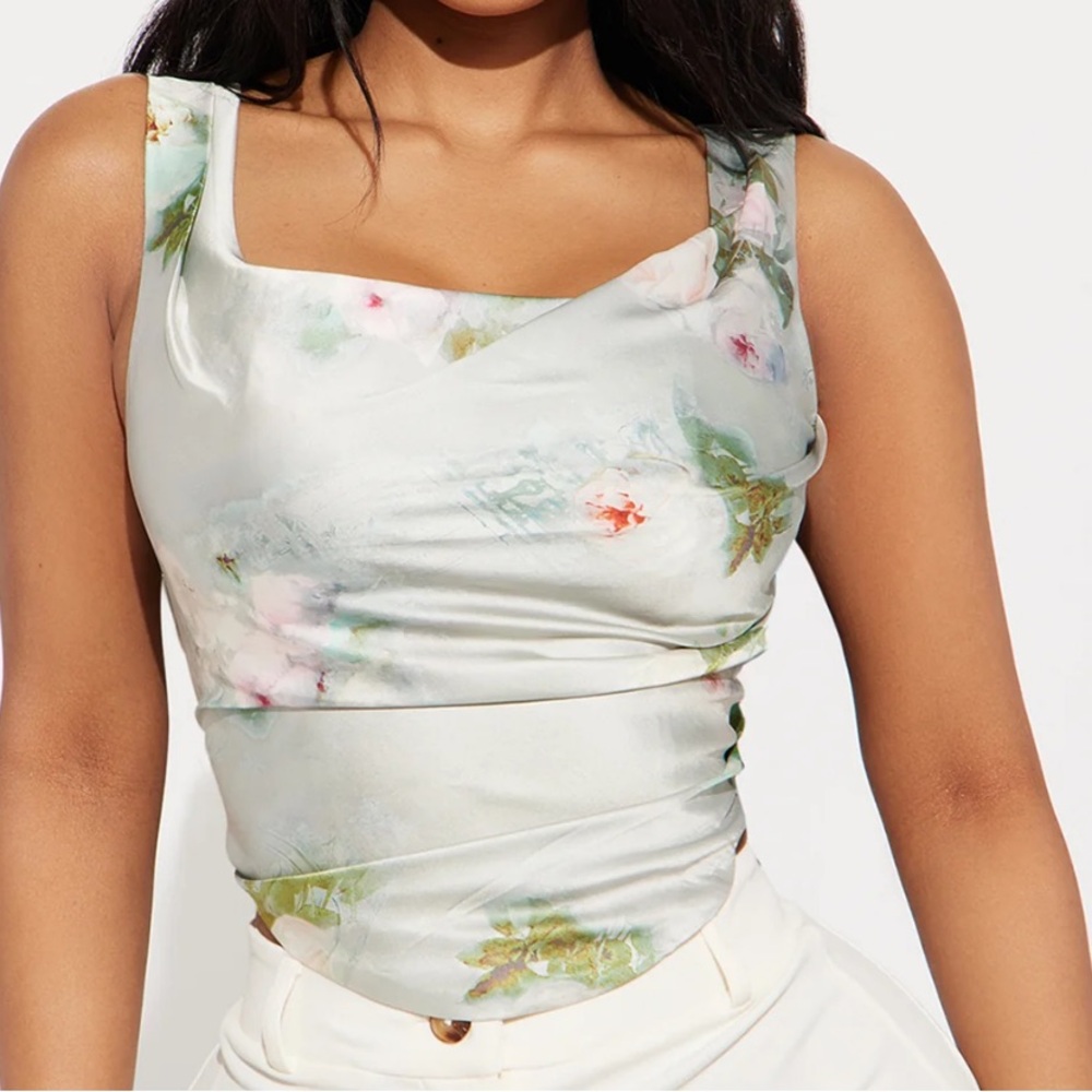 Esmerelda Floral Top - Sage/combo